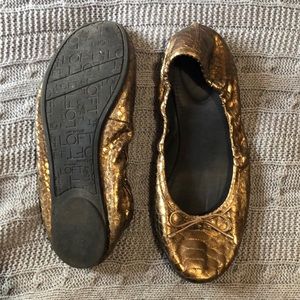 Bronze Ann Taylor Loft Ballet Flats